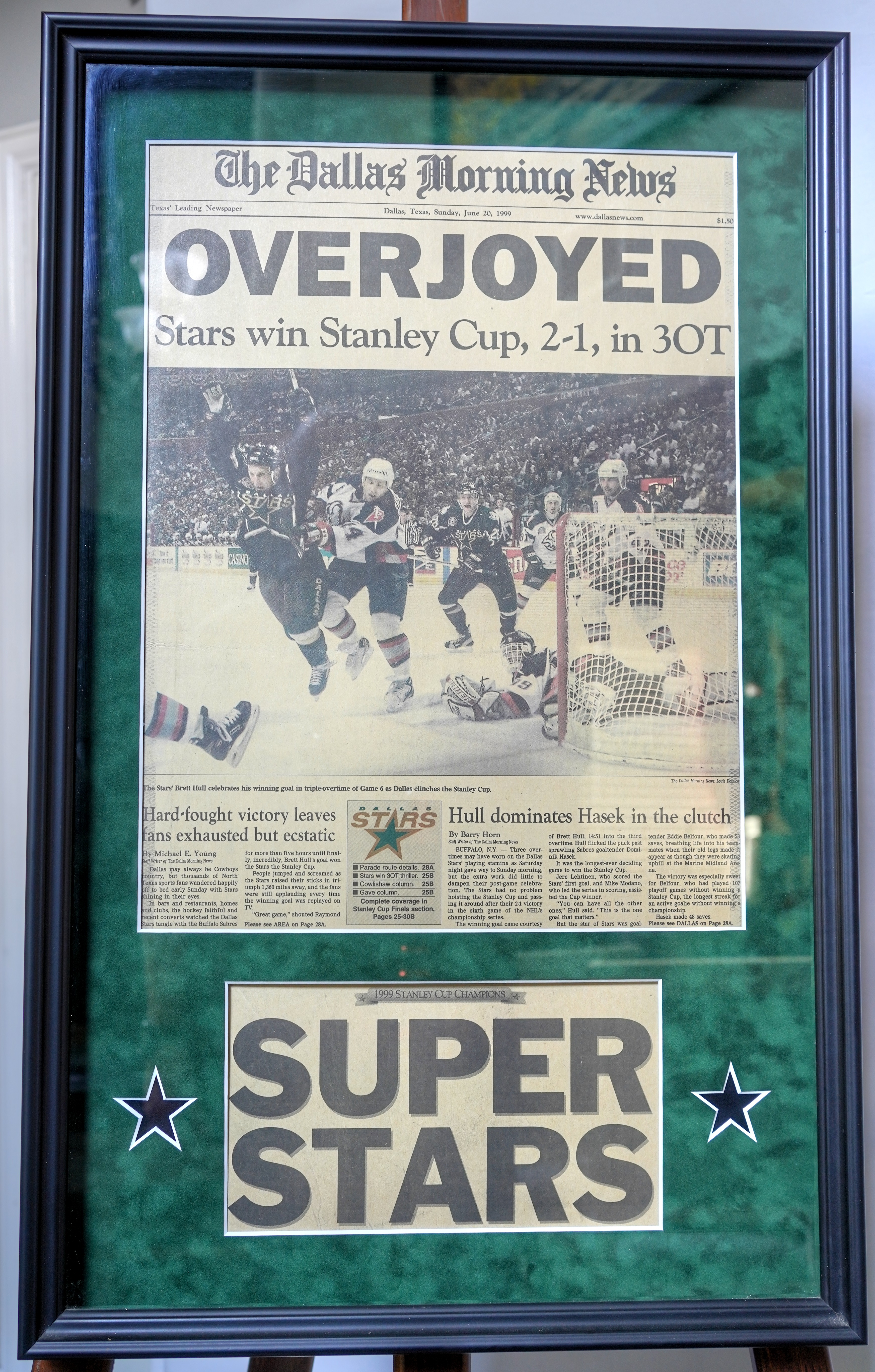 Framed Dallas Stars 1999 Cup
